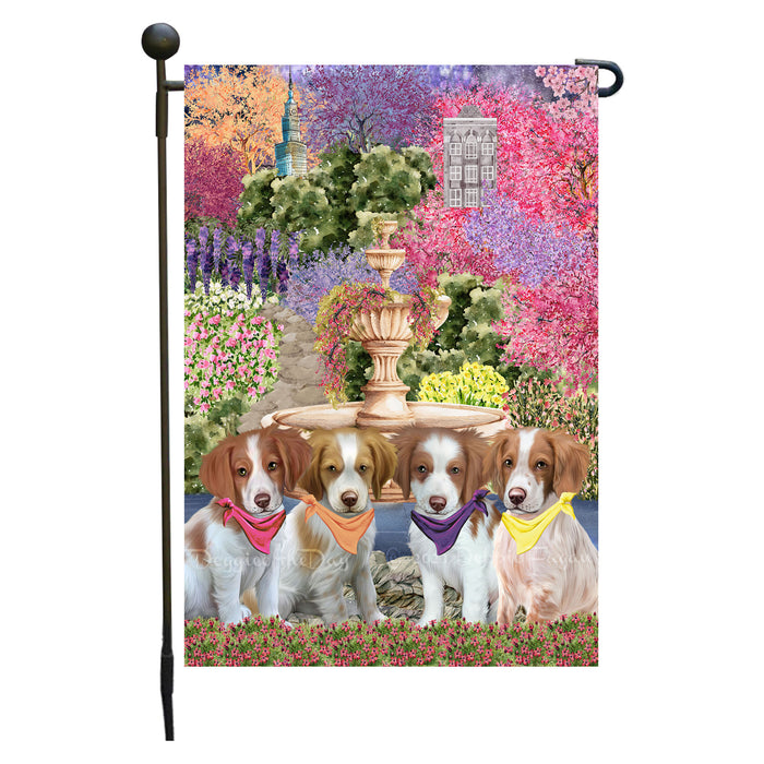 Brittany Spaniel Dogs Garden Flag: Explore a Variety of Designs, Weather Resistant, Double-Sided, Custom, Personalized, Outside Garden Yard Decor, Flags for Dog and Pet Lovers