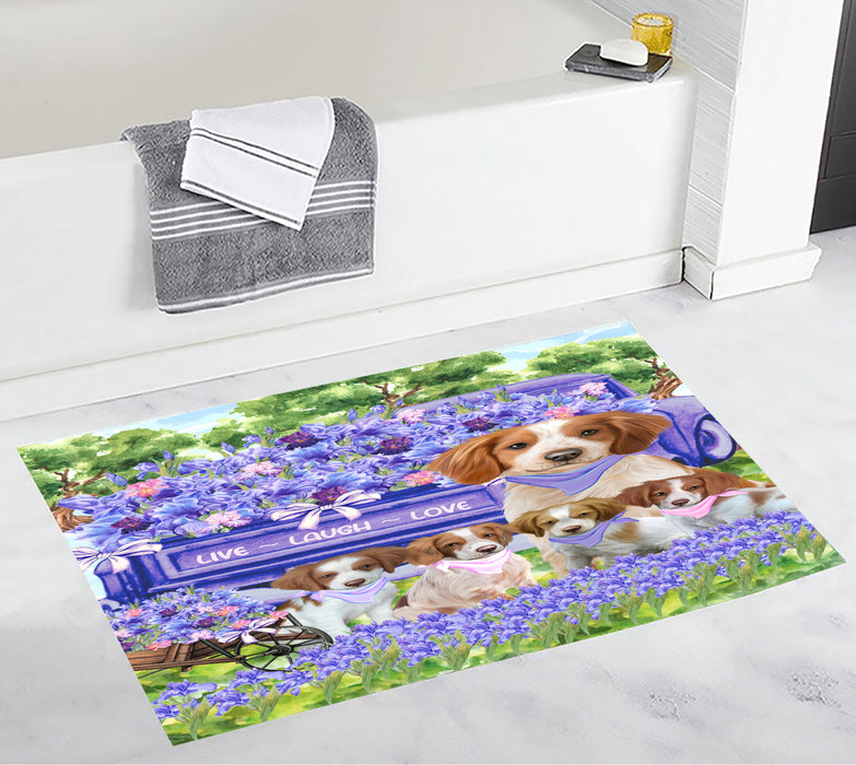 Brittany Spaniel Bath Mat: Explore a Variety of Designs, Custom, Personalized, Anti-Slip Bathroom Rug Mats, Gift for Dog and Pet Lovers