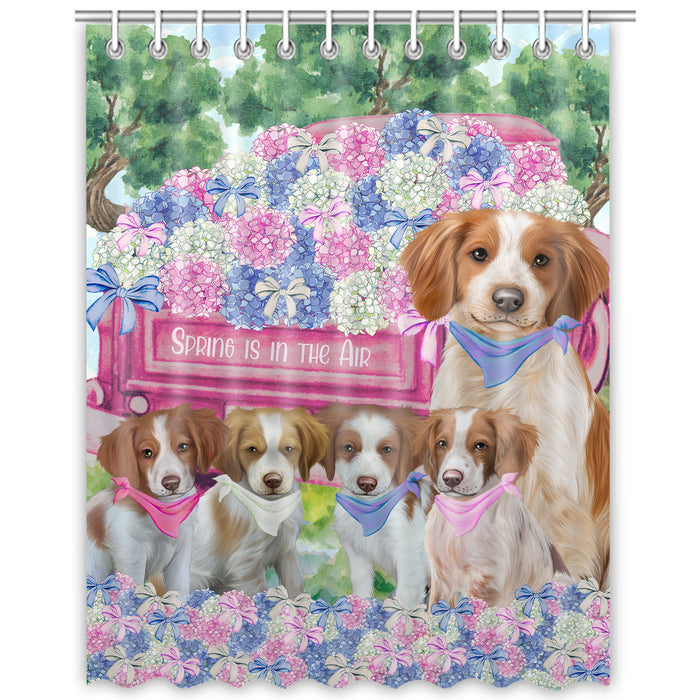 Brittany Spaniel Shower Curtain, Personalized Bathtub Curtains for Bathroom Decor with Hooks, Explore a Variety of Designs, Custom, Pet Gift for Dog Lovers