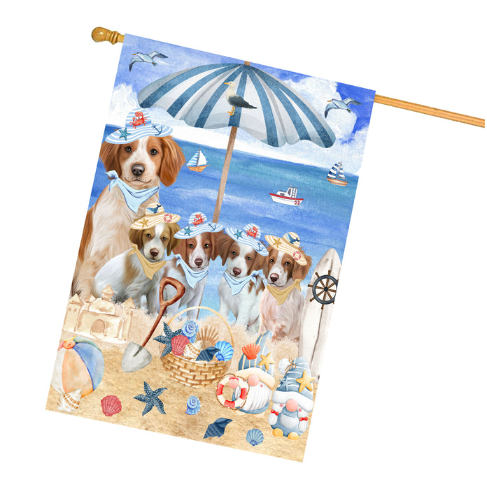 Brittany Spaniel Dogs House Flag, Double-Sided Home Outside Yard Decor, Explore a Variety of Designs, Custom, Weather Resistant, Personalized, Gift for Dog and Pet Lovers