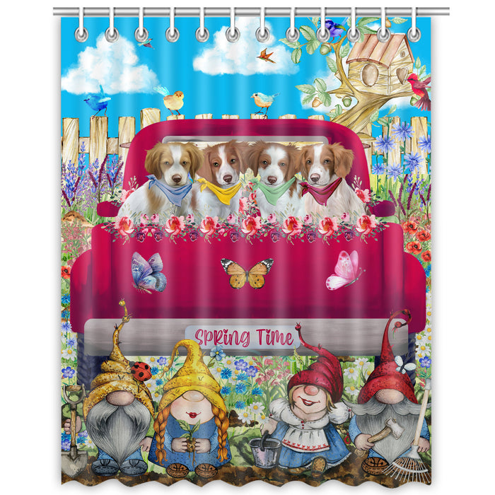 Brittany Spaniel Shower Curtain, Custom Bathtub Curtains with Hooks for Bathroom, Explore a Variety of Designs, Personalized, Gift for Pet and Dog Lovers