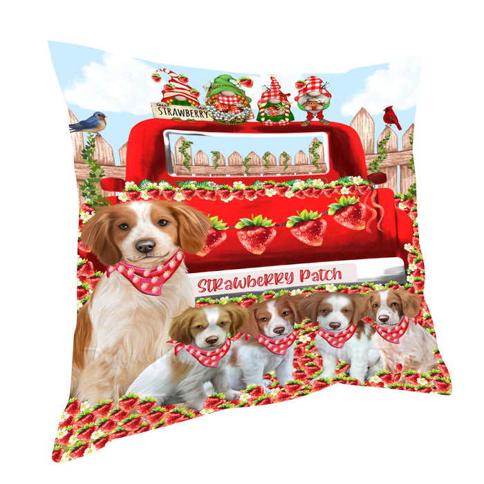 Brittany Spaniel Pillow, Cushion Throw Pillows for Sofa Couch Bed, Explore a Variety of Designs, Custom, Personalized, Dog and Pet Lovers Gift