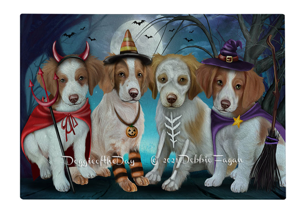 Happy Halloween Trick or Treat Brittany Spaniel Dogs Cutting Board - Easy Grip Non-Slip Dishwasher Safe Chopping Board Vegetables C79570