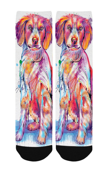 Watercolor Brittany Spaniel Dog Women's Casual Socks