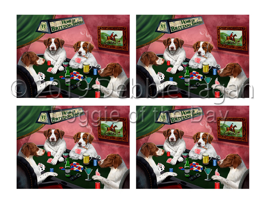 Home of  Brittany Spaniel Dogs Playing Poker Placemat