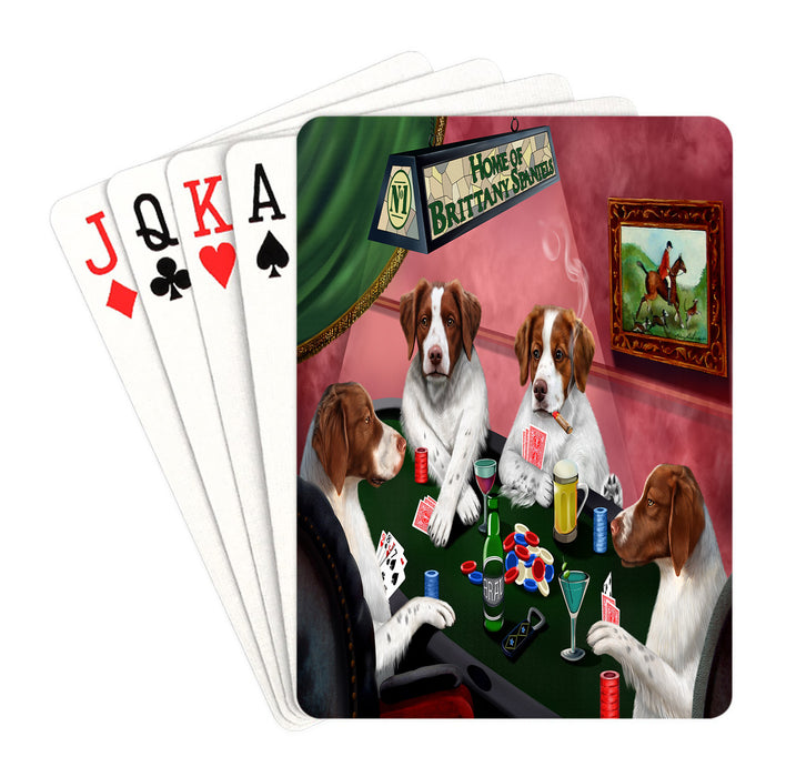 Home of Brittany Spaniel Dogs Playing Poker Playing Card Decks