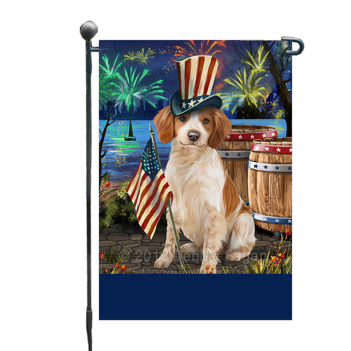 Personalized 4th of July Firework Brittany Spaniel Dog Custom Garden Flags GFLG-DOTD-A57825