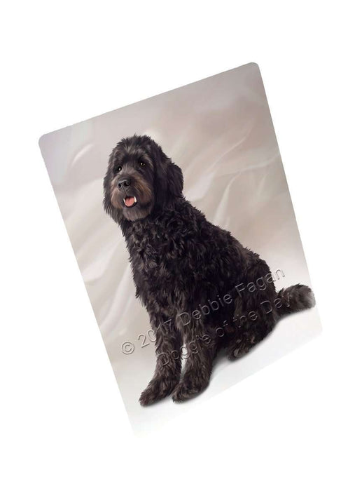 Brown Labradoodle Dog Art Portrait Print Woven Throw Sherpa Plush Fleece Blanket D020