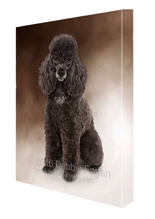 Brown Poodle Dog Art Portrait Print Canvas