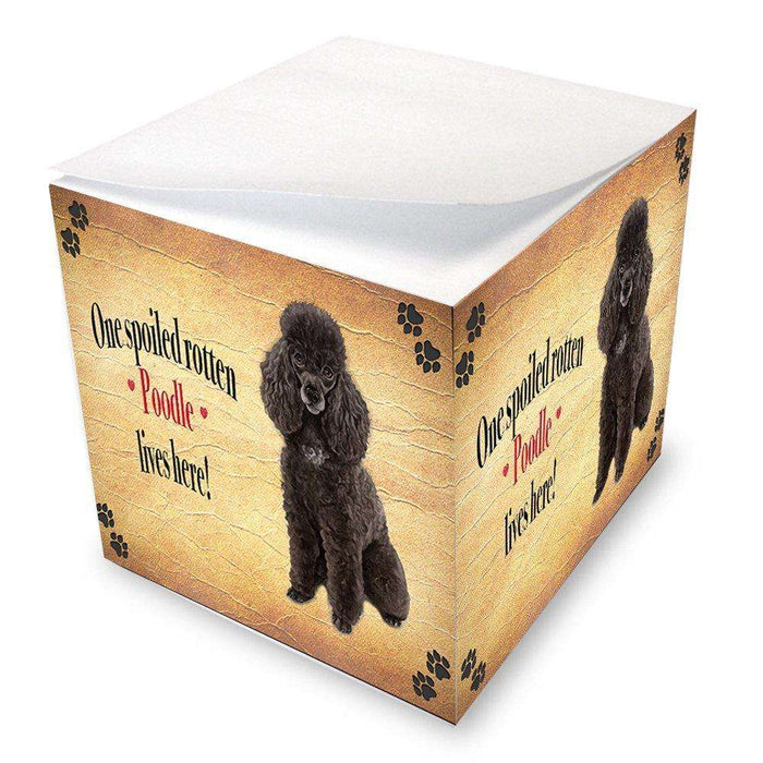 Brown Poodle Spoiled Rotten Dog Note Cube