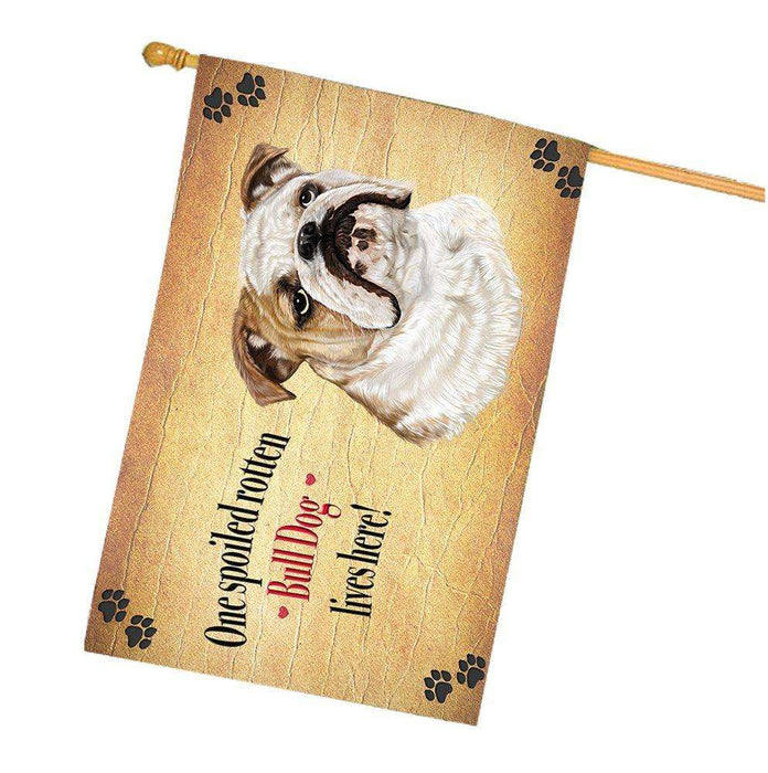 Bull Dog Spoiled Rotten Dog House Flag