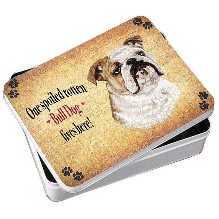 Bull Dog Spoiled Rotten Dog Photo Storage Tin