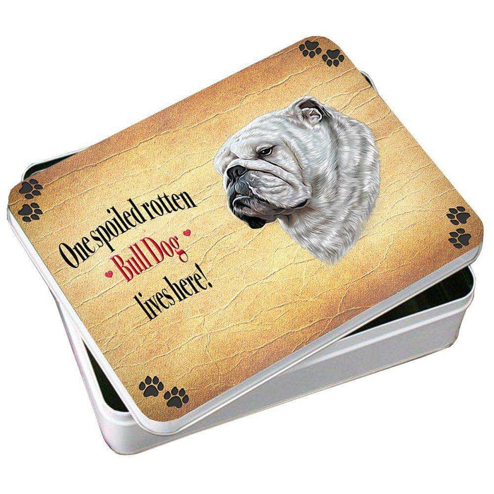 Bull Dog Spoiled Rotten Dog Photo Storage Tin