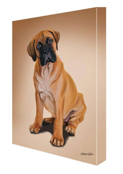 Bull Mastiff Puppy Dog Painting Printed on Canvas Wall Art Signed