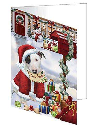 Bull Terrier Dear Santa Letter Christmas Holiday Mailbox Dog Handmade Artwork Assorted Pets Greeting Cards and Note Cards with Envelopes for All Occasions and Holiday Seasons