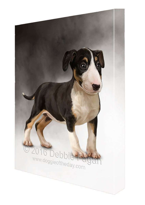Bull Terrier Dog Art Portrait Print Canvas