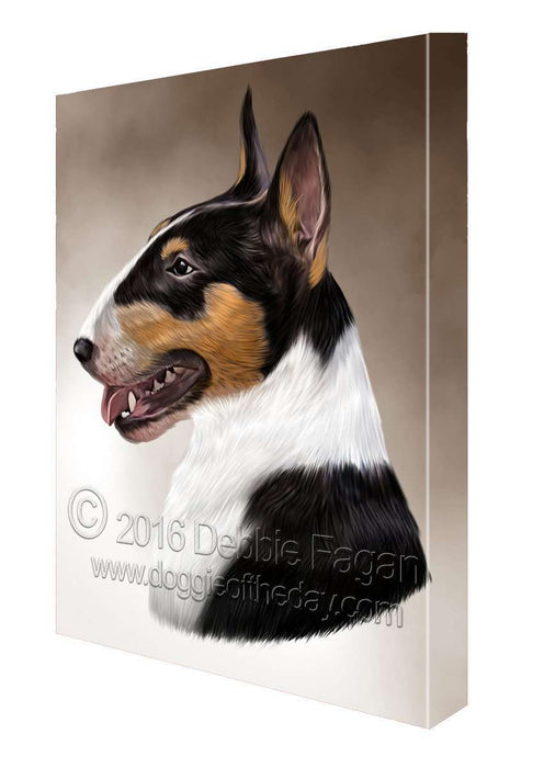 Bull Terrier Dog Art Portrait Print Canvas