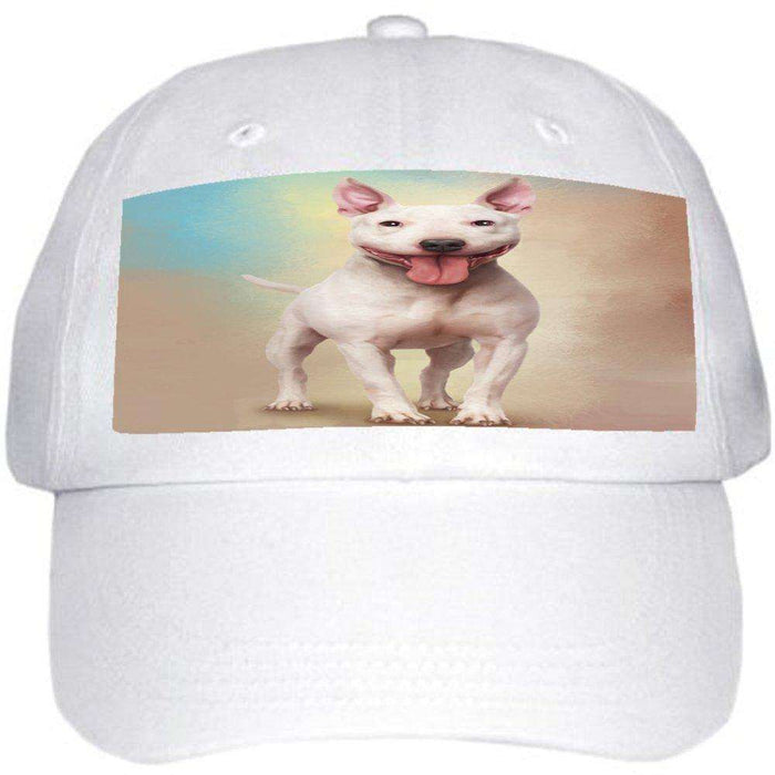 Bull Terrier Dog Ball Hat Cap Off White