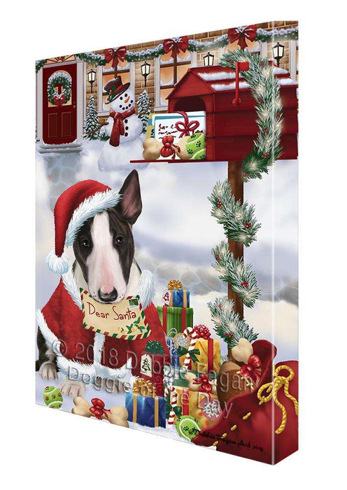 Bull Terrier Dog Dear Santa Letter Christmas Holiday Mailbox Canvas Print Wall Art Décor CVS102752