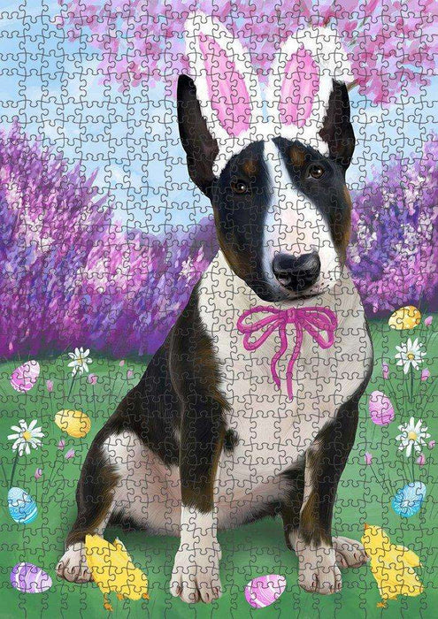 Bull Terrier Dog Easter Holiday Puzzle with Photo Tin PUZL50259