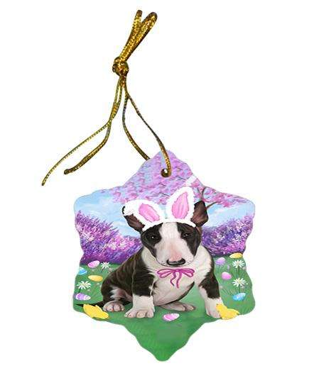 Bull Terrier Dog Easter Holiday Star Porcelain Ornament SPOR49067