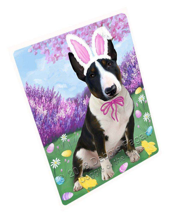 Bull Terrier Dog Easter Holiday Tempered Cutting Board C51084