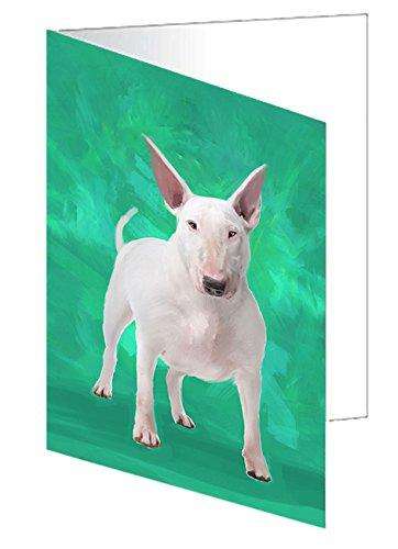 Bull Terrier Dog Handmade Artwork Assorted Pets Greeting Cards and Note Cards with Envelopes for All Occasions and Holiday Seasons D358