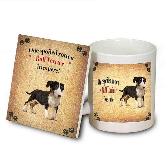 Bull Terrier Spoiled Rotten Dog Coaster and Mug Combo Gift Set