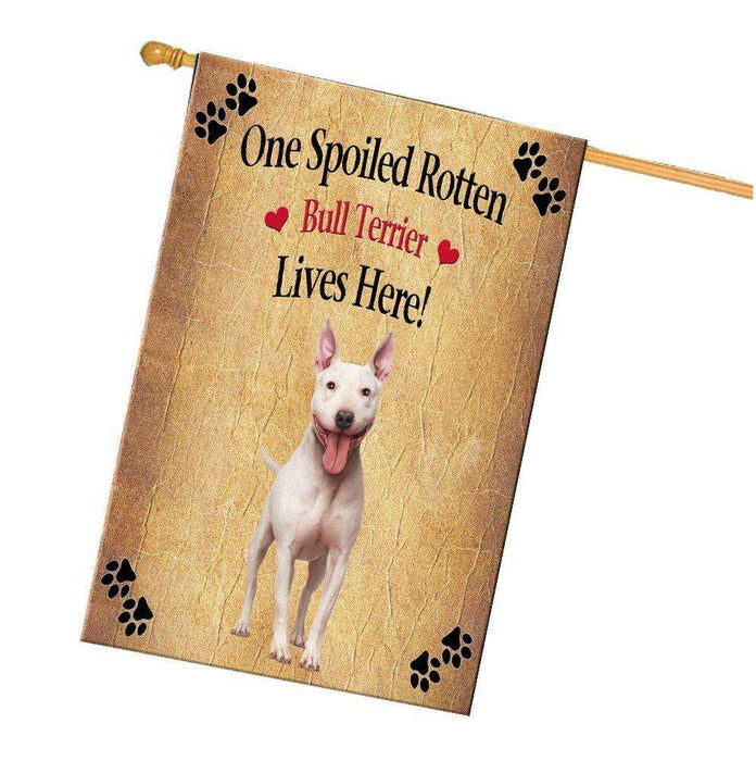 Bull Terrier Spoiled Rotten Dog House Flag