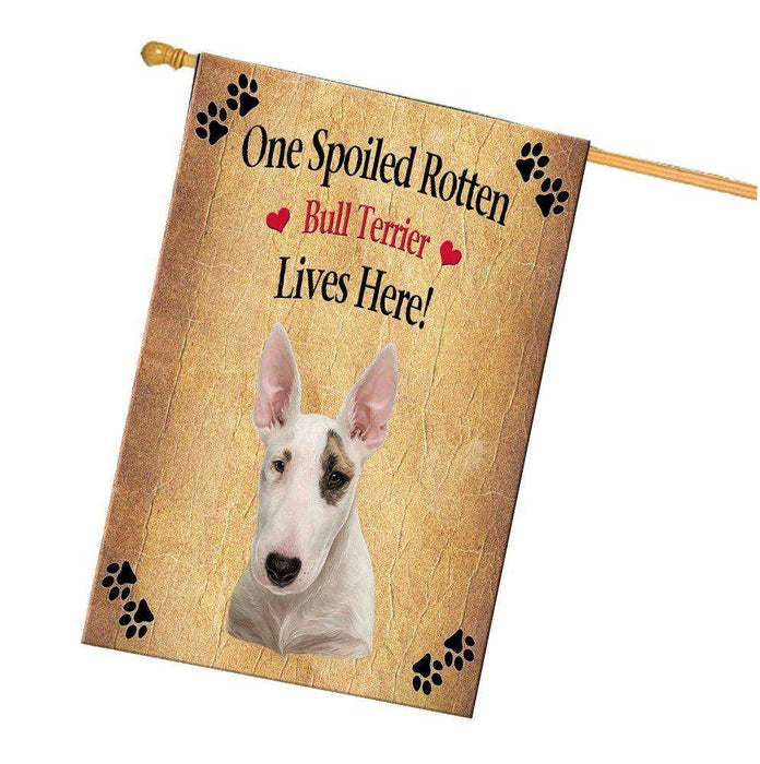 Bull Terrier Spoiled Rotten Dog House Flag