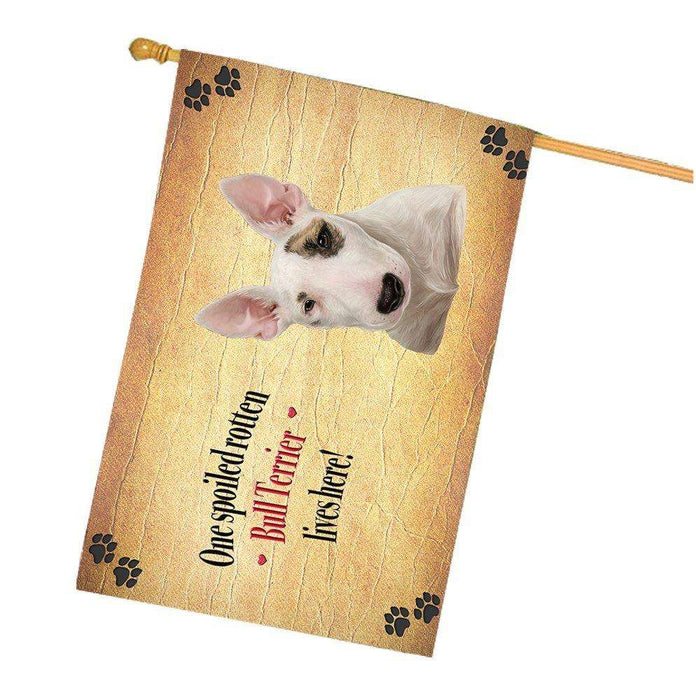 Bull Terrier Spoiled Rotten Dog House Flag