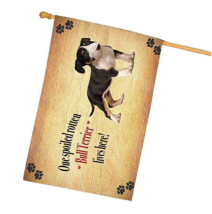 Bull Terrier Spoiled Rotten Dog House Flag