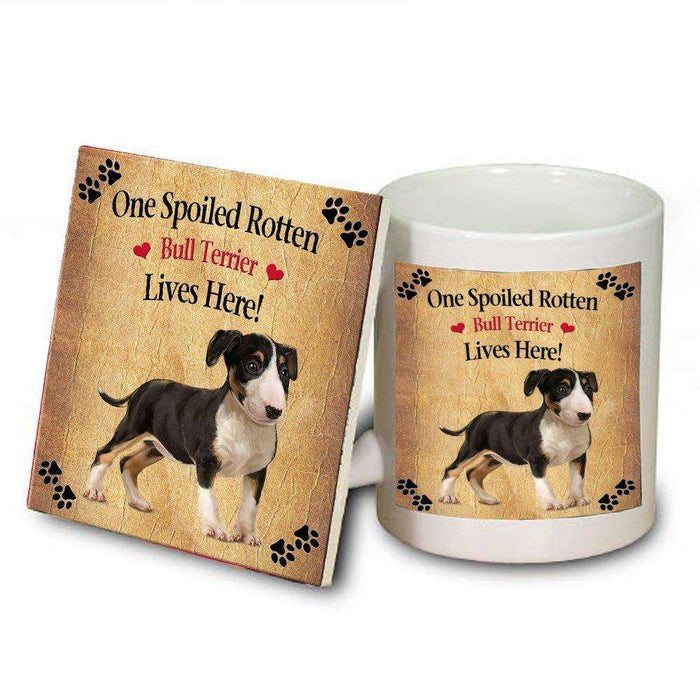 Bull Terrier Spoiled Rotten Dog Mug and Coaster Set