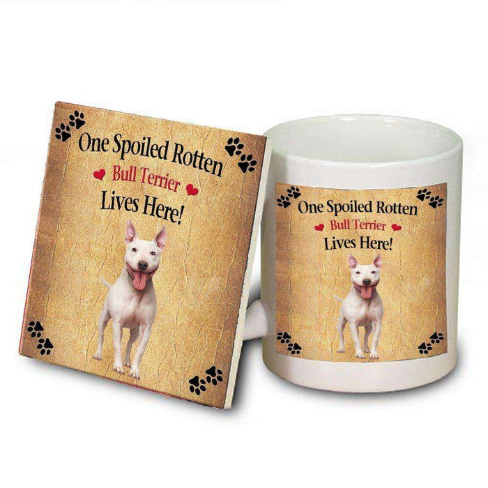 Bull Terrier Spoiled Rotten Dog Mug and Coaster Set