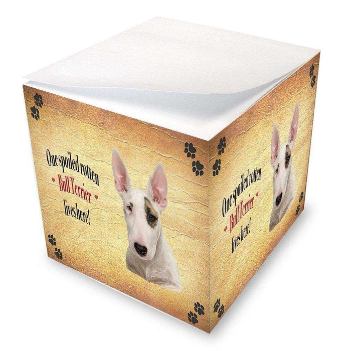 Bull Terrier Spoiled Rotten Dog Note Cube