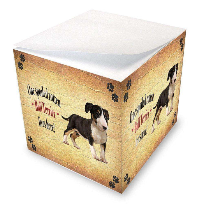 Bull Terrier Spoiled Rotten Dog Note Cube