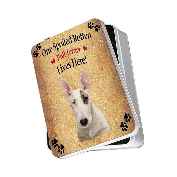 Bull Terrier Spoiled Rotten Dog Photo Storage Tin