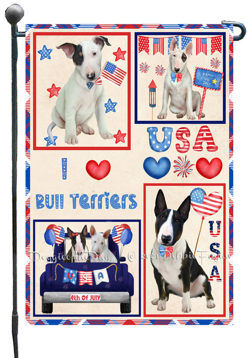 4th of July Independence Day I Love USA Bull Terrier Dogs Garden Flag GFLG66885