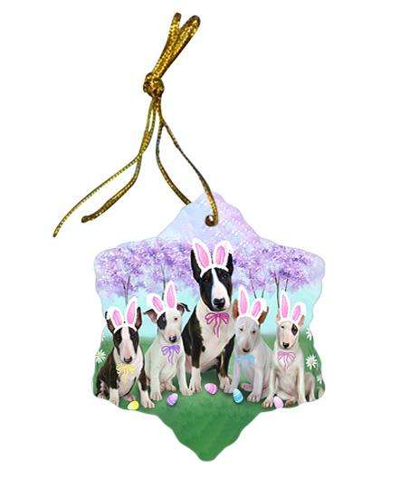 Bull Terriers Dog Easter Holiday Star Porcelain Ornament SPOR49065