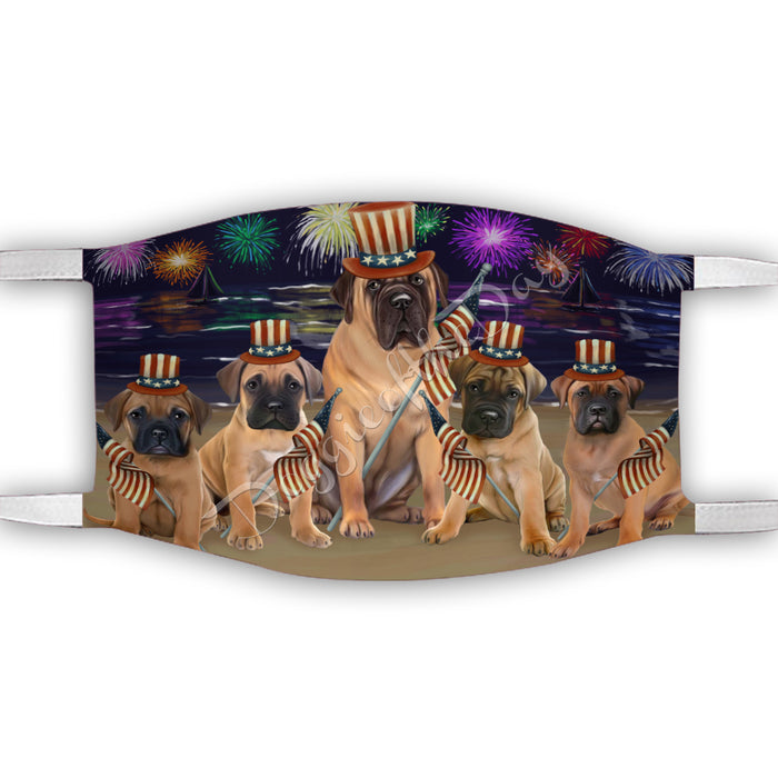 4th of July Independence Day Bull Terrier Dogs Face Mask FM49388