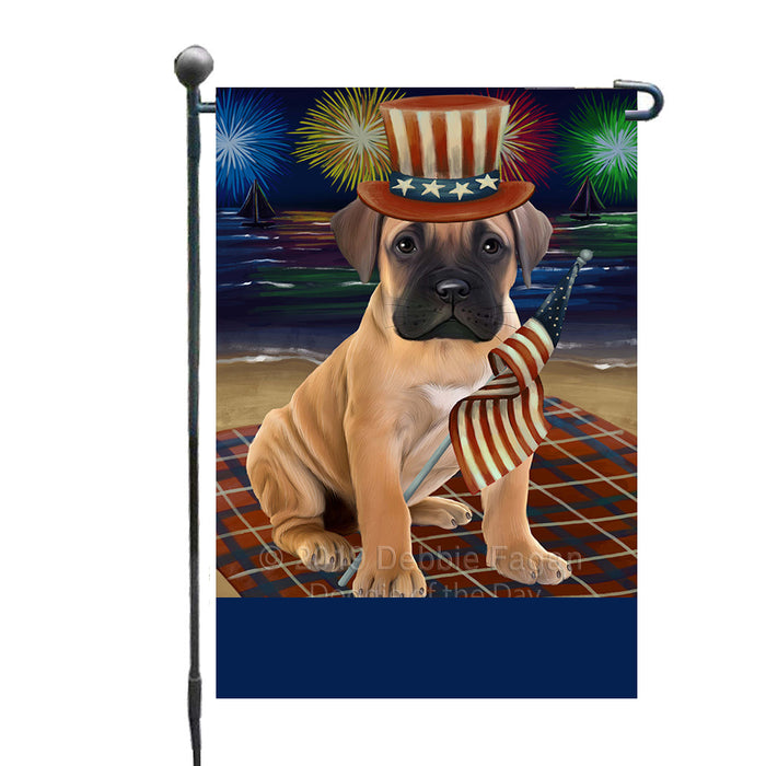 Personalized 4th of July Firework Bull Mastiff Dog Custom Garden Flags GFLG-DOTD-A57827