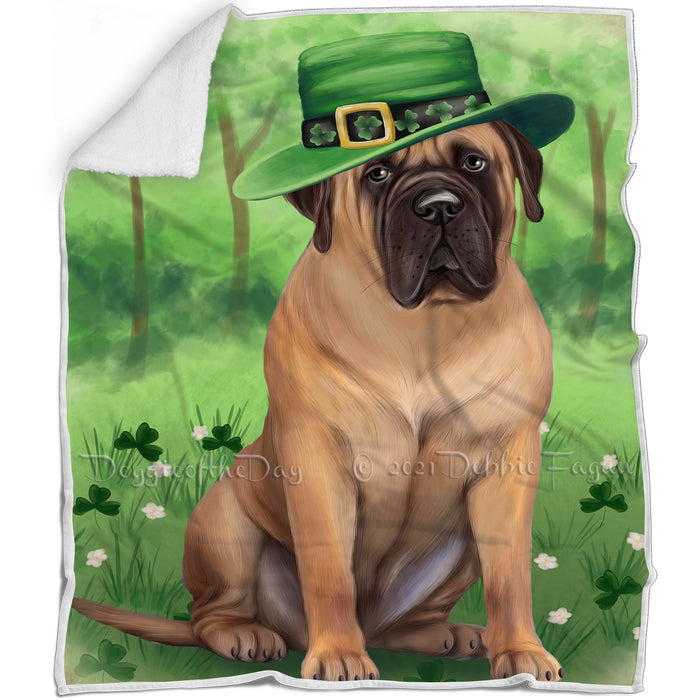 St. Patricks Day Irish Portrait Bullmastiff Dog Blanket BLNKT54399
