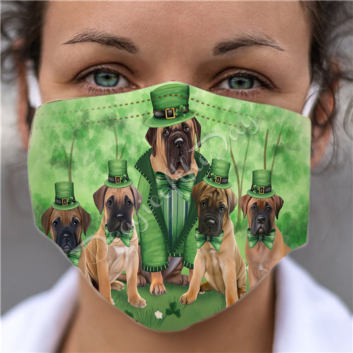 St. Patricks Day Irish Bull Terrier Dogs Face Mask FM50135