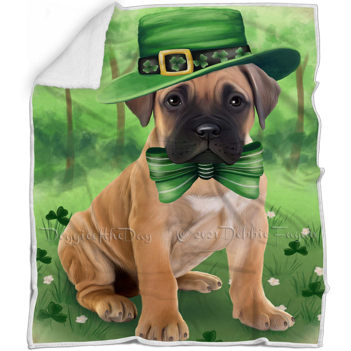 St. Patricks Day Irish Portrait Bullmastiff Dog Blanket BLNKT54417