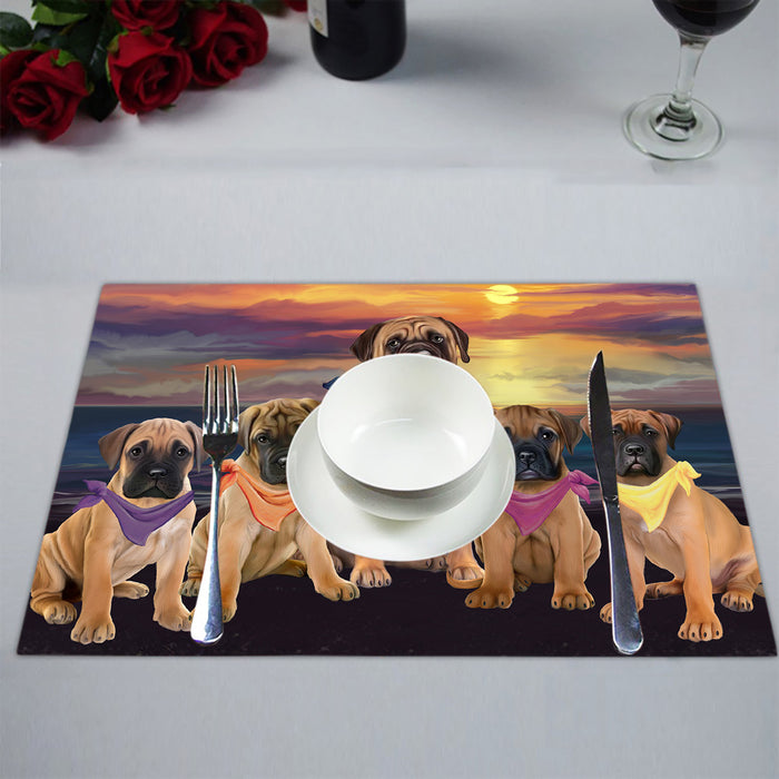 Family Sunset Portrait Bullmastiff Dogs Placemat