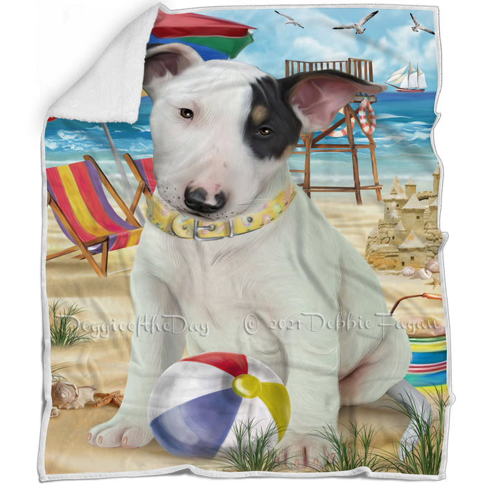 Pet Friendly Beach Bull Terrier Dog Blanket BLNKT65730