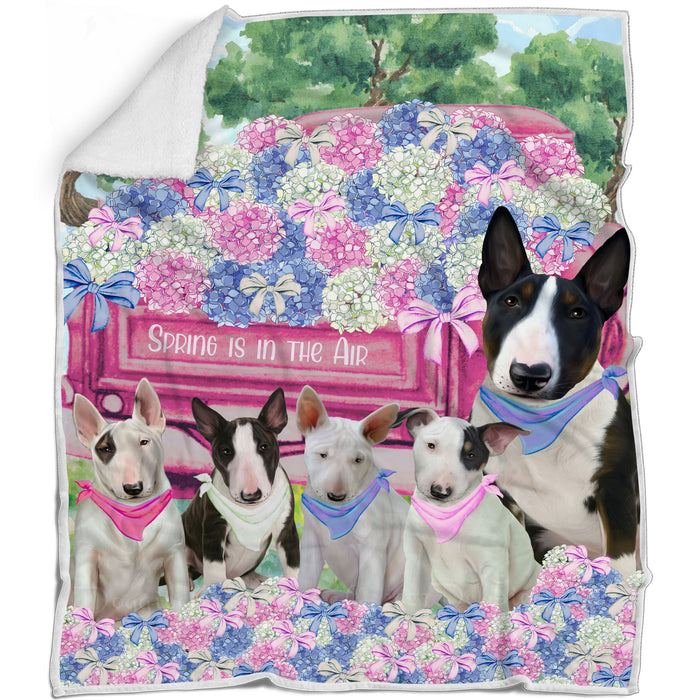 Bull Terrier Bed Blanket, Explore a Variety of Designs, Personalized, Throw Sherpa, Fleece and Woven, Custom, Soft and Cozy, Dog Gift for Pet Lovers