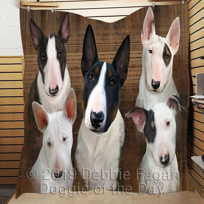 Rustic Bull Terrier Dogs Quilt