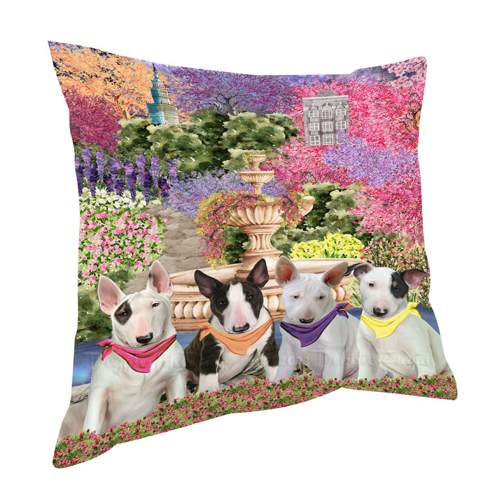 Bull Terrier Pillow, Cushion Throw Pillows for Sofa Couch Bed, Explore a Variety of Designs, Custom, Personalized, Dog and Pet Lovers Gift