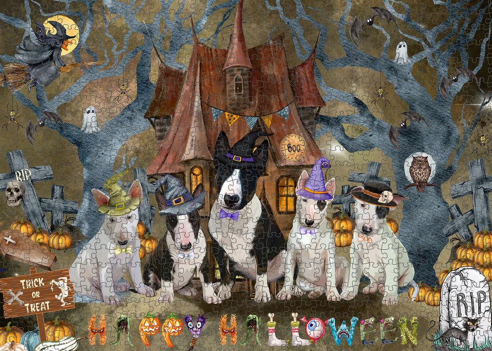 Bull Terrier Jigsaw Puzzle: Explore a Variety of Designs, Interlocking Halloween Puzzles for Adult, Custom, Personalized, Pet Gift for Dog Lovers